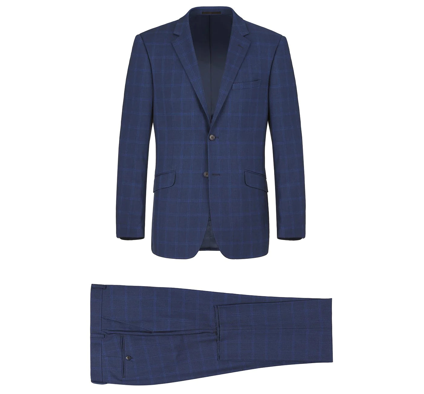 Navy Check Suit - Slim Fit