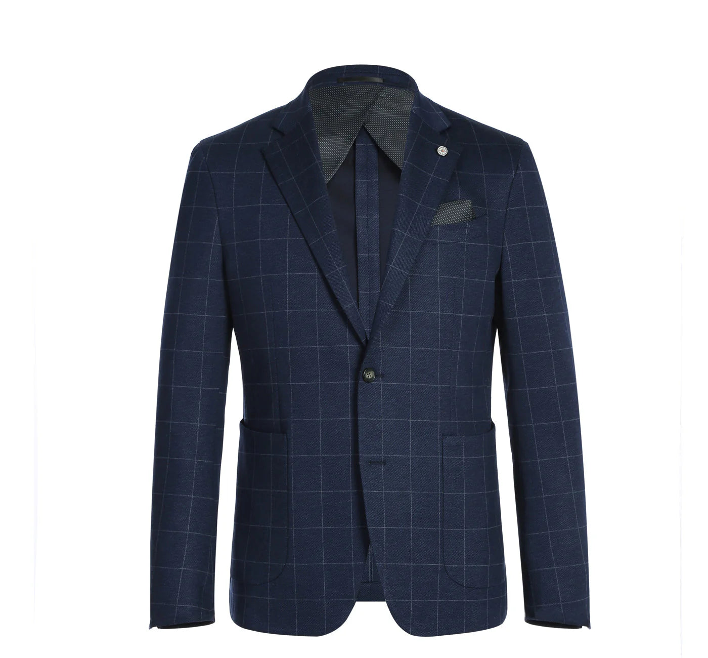 Pellagio Navy Windowpane Sport Coat - Slim Fit