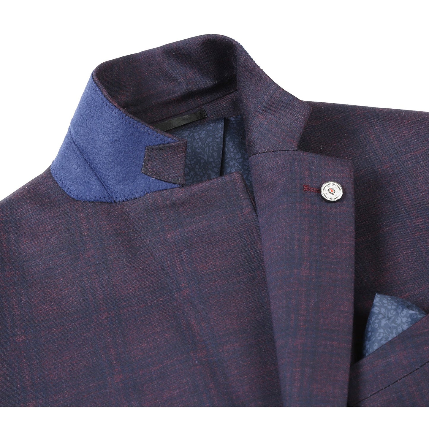 Pellagio Burgundy and Blue Check Sport Coat - Slim Fit