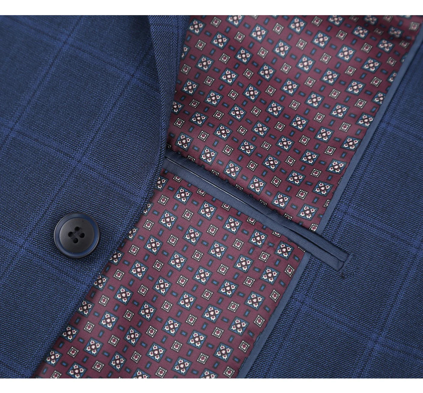 Navy Check Suit - Slim Fit
