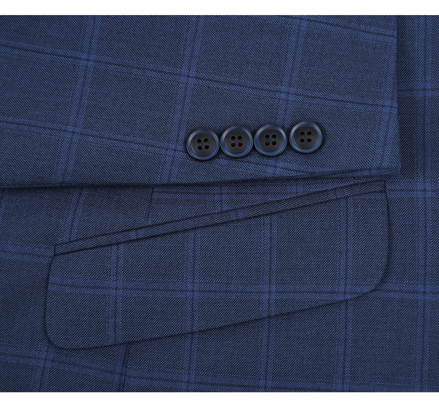 Navy Check Suit - Slim Fit