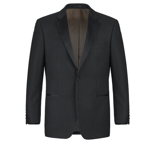 100% Wool Black Tuxedo with Notch Lapel