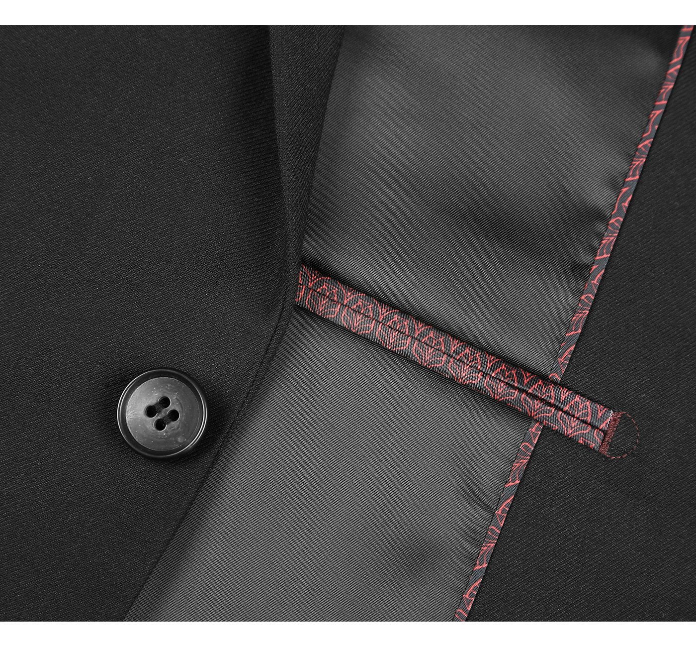 Black Solid Stretch Suit - Slim Fit