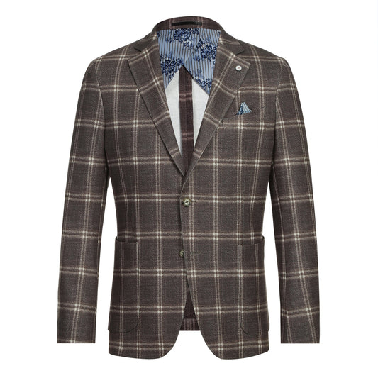 Pellagio Brown Check Sport Coat - Slim Fit