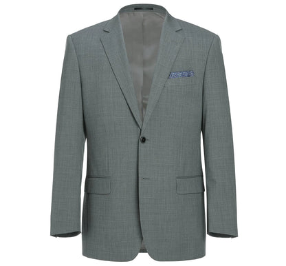 100% Wool Gray Check Sport Coat - Classic Fit