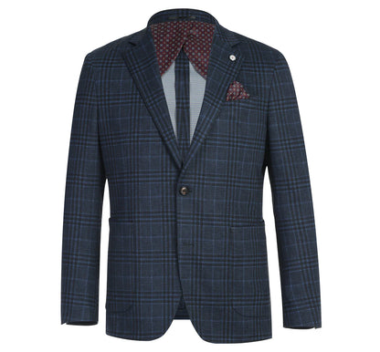 Pellagio Blue Check III Sport Coat - Slim Fit