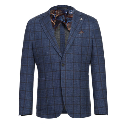 Pellagio Navy Check Sport Coat - Slim Fit