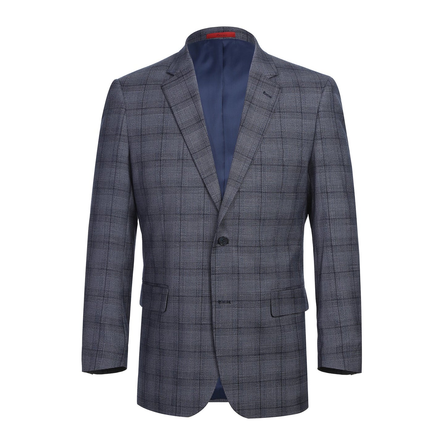 Gray Stretch Check Suit - Classic Fit