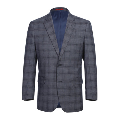 Gray Stretch Check Suit - Classic Fit