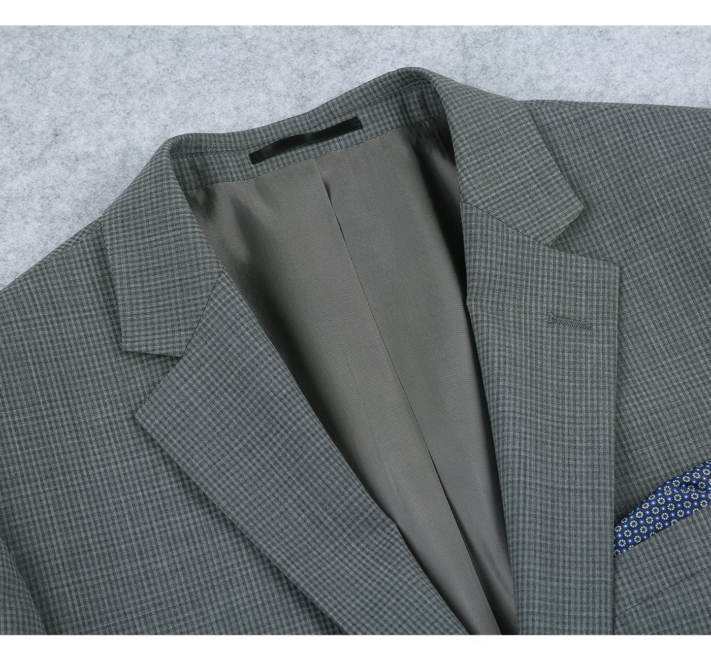 100% Wool Gray Check Sport Coat - Classic Fit