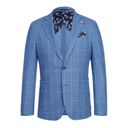 Pellagio Blue Check Sport Coat - Slim Fit