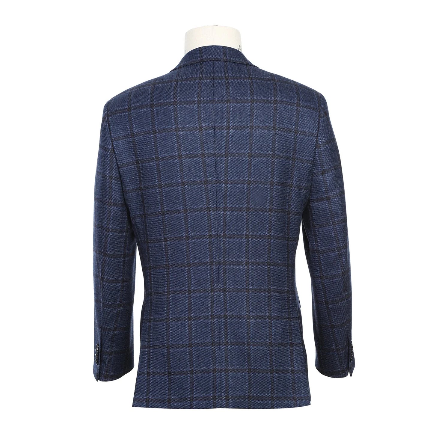 100% Wool Blue Check Sport Coat - Classic Fit