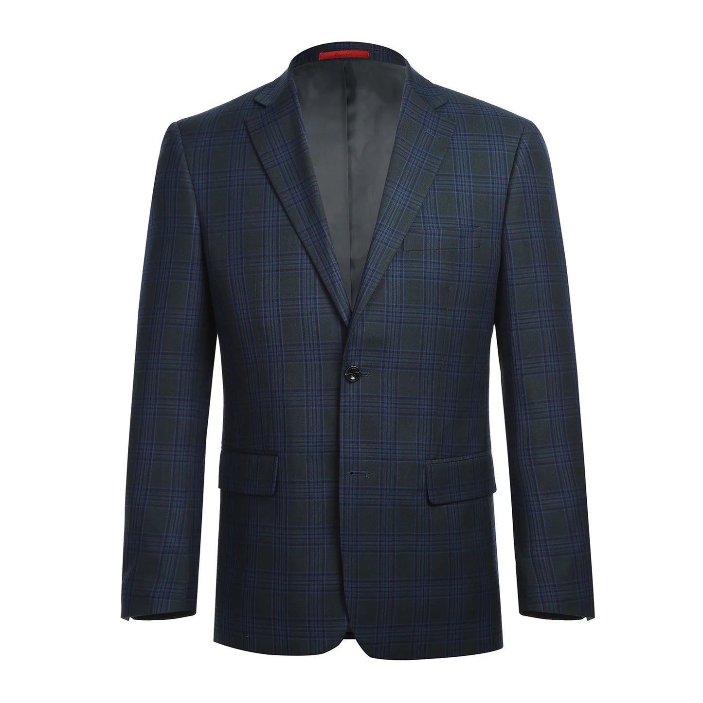 Charcoal and Blue Check Sport Coat - Slim Fit