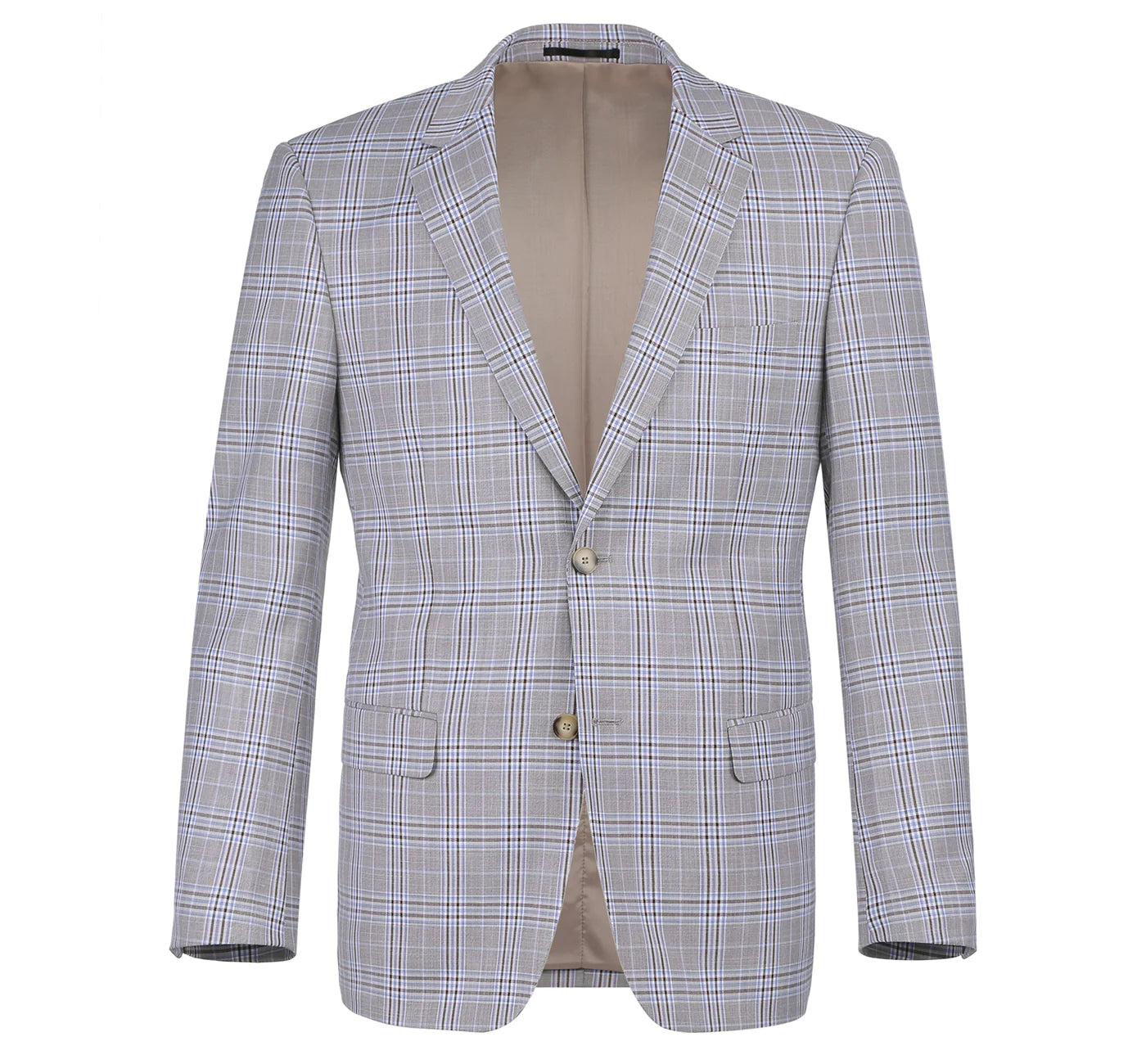 Gray Check Suit - Slim Fit