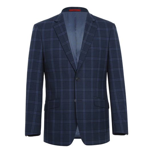 Navy II Stretch Check Suit - Slim Fit