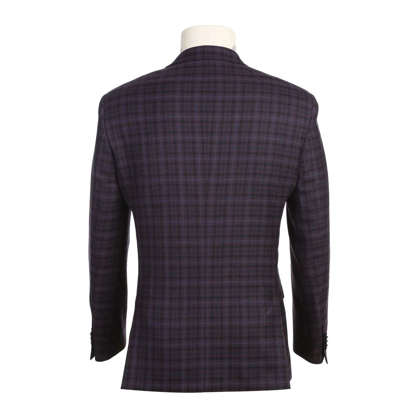 Wool Blend Plum Check Sport Coat - Slim Fit