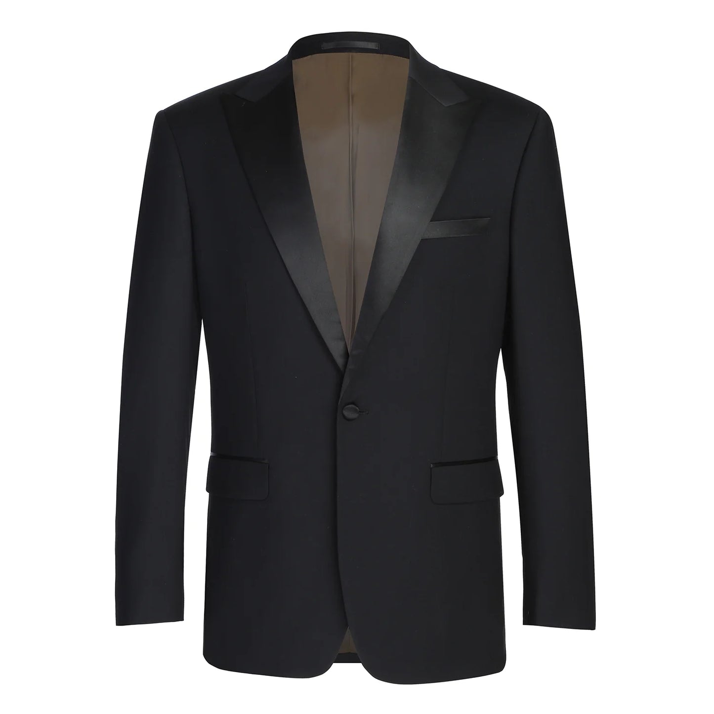 100% Wool Black Tuxedo with Peak Lapel