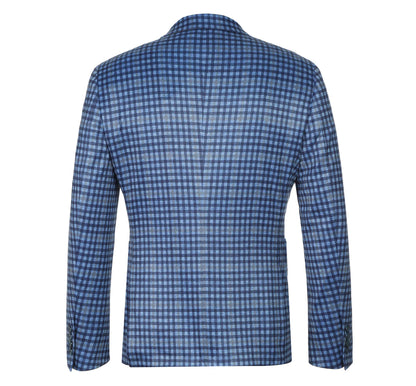 Pellagio Blue Plaid Sport Coat - Slim Fit