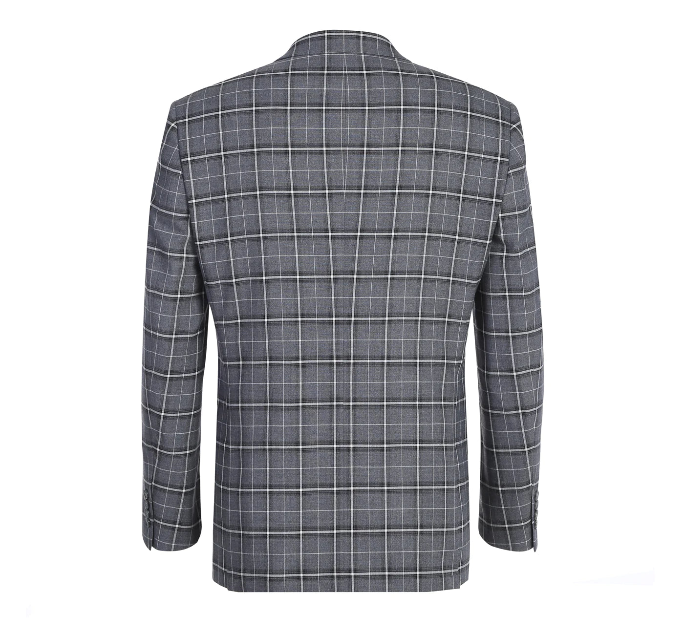 Dark Gray Stretch Check Suit - Classic Fit