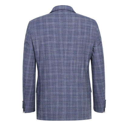 Blue Stretch Check Suit - Slim Fit