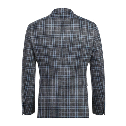 Pellagio Gray and Blue Check Sport Coat - Slim Fit