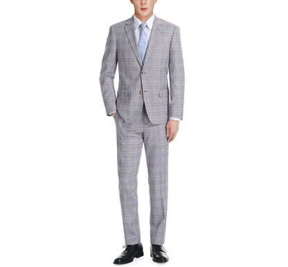 Gray Check Suit - Slim Fit