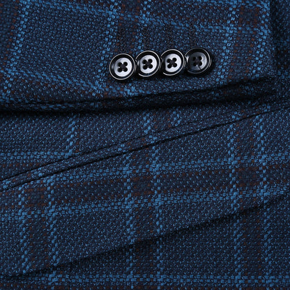 100% Wool Blue Check Sport Coat - Slim Fit