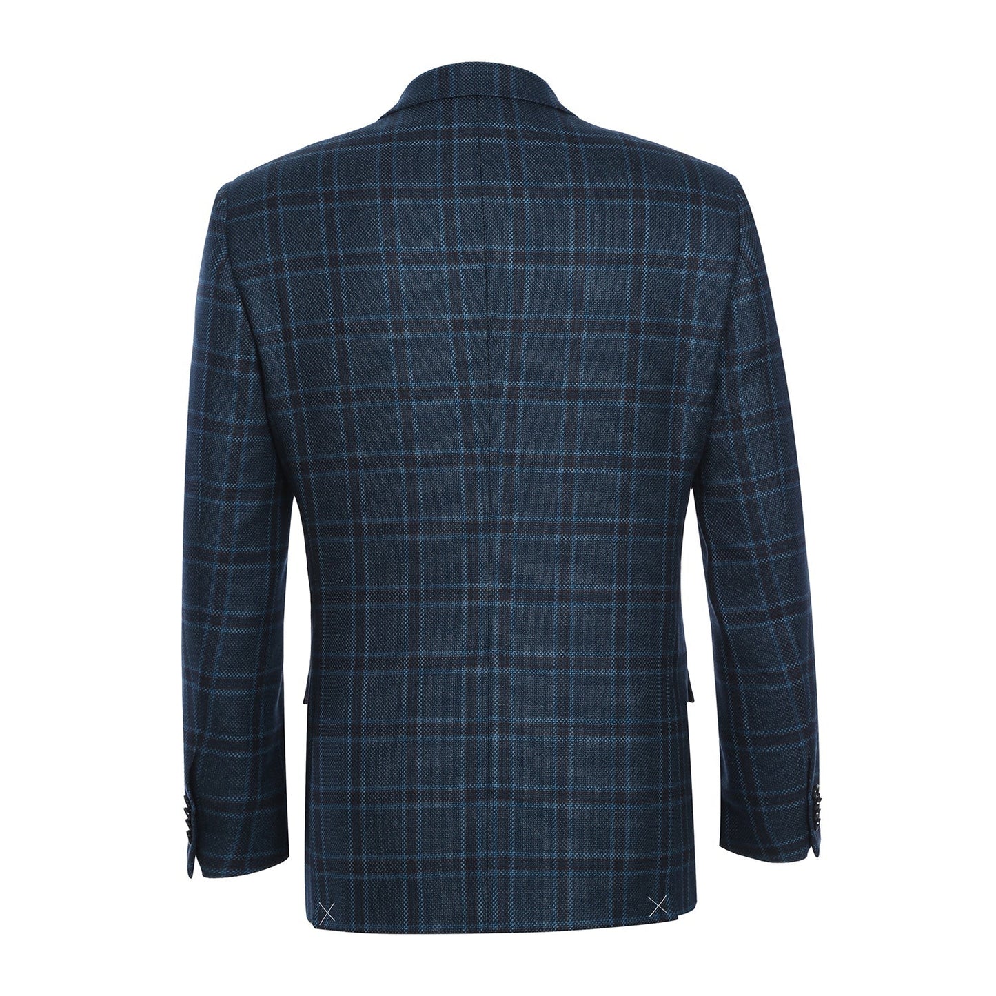 100% Wool Blue Check Sport Coat - Slim Fit