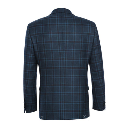 100% Wool Blue Check Sport Coat - Slim Fit