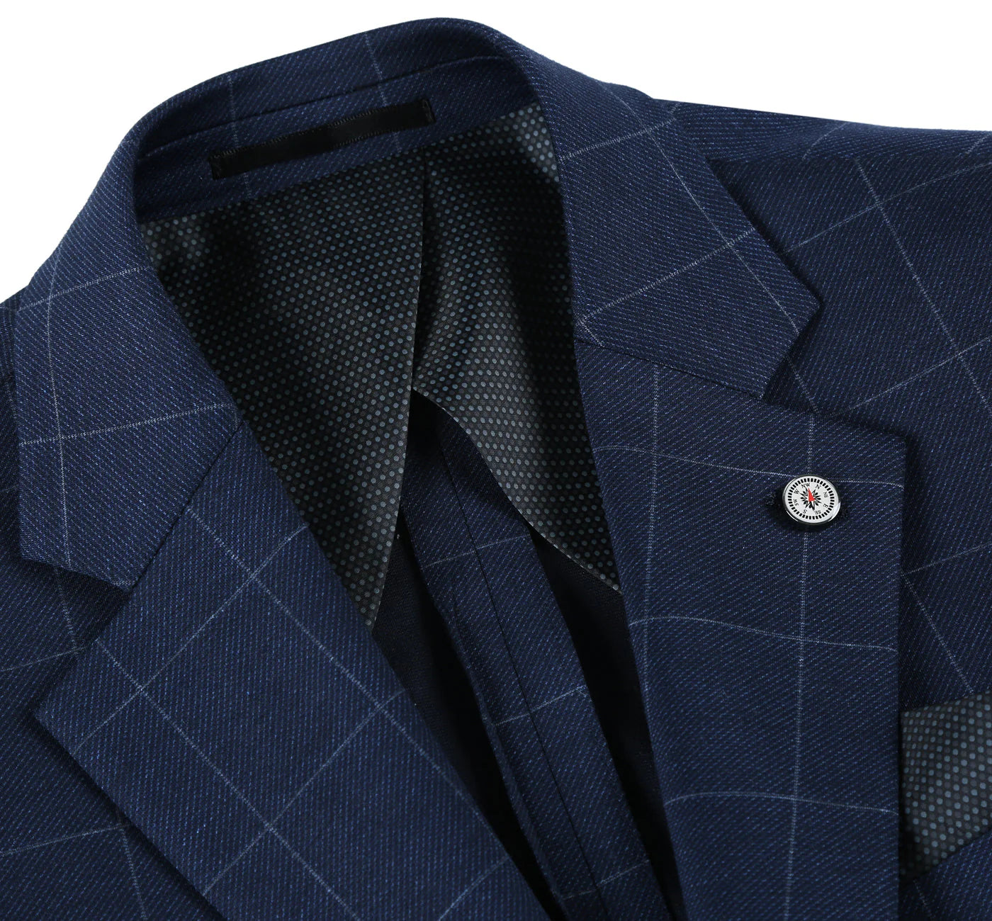 Pellagio Navy Windowpane Sport Coat - Slim Fit