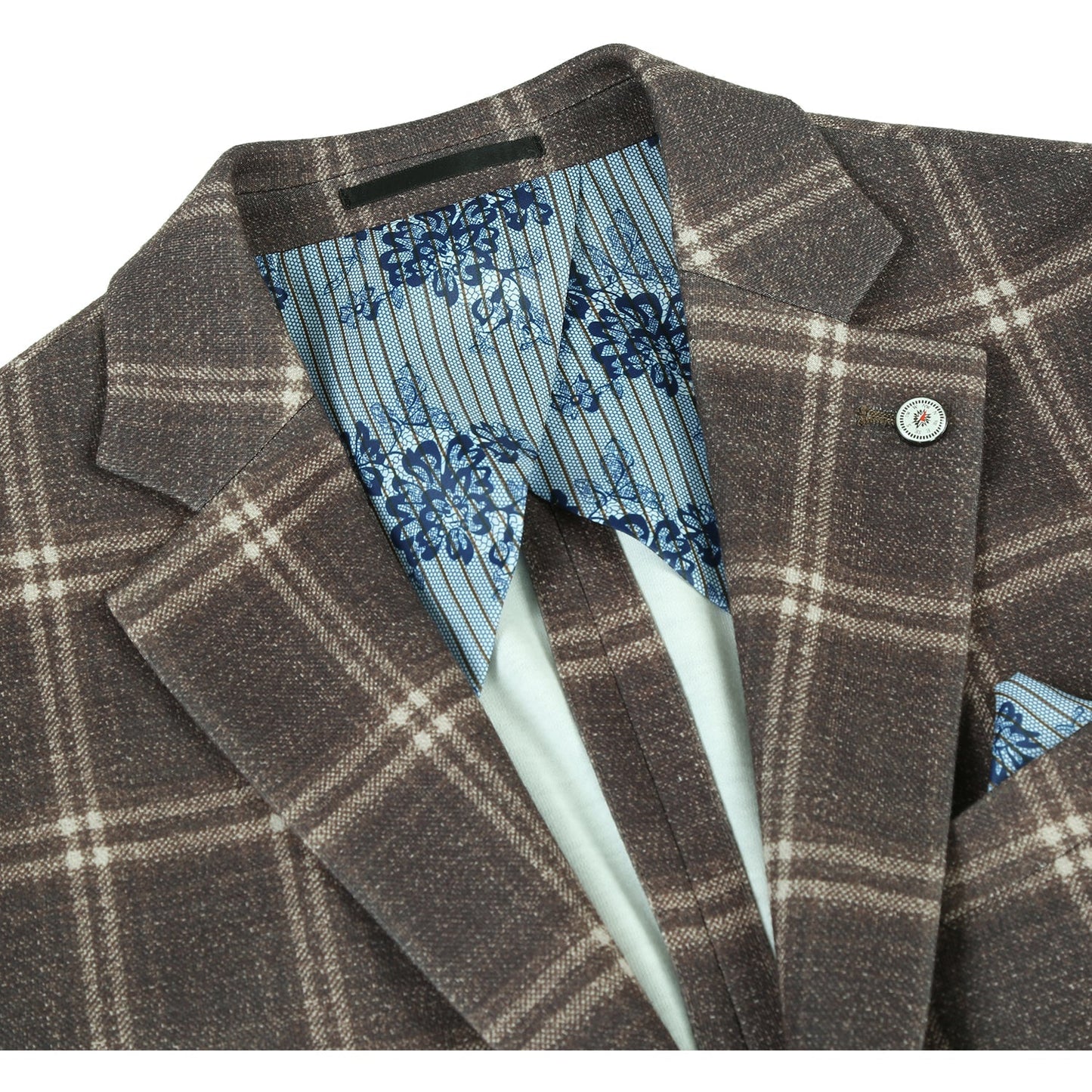 Pellagio Brown Check Sport Coat - Slim Fit