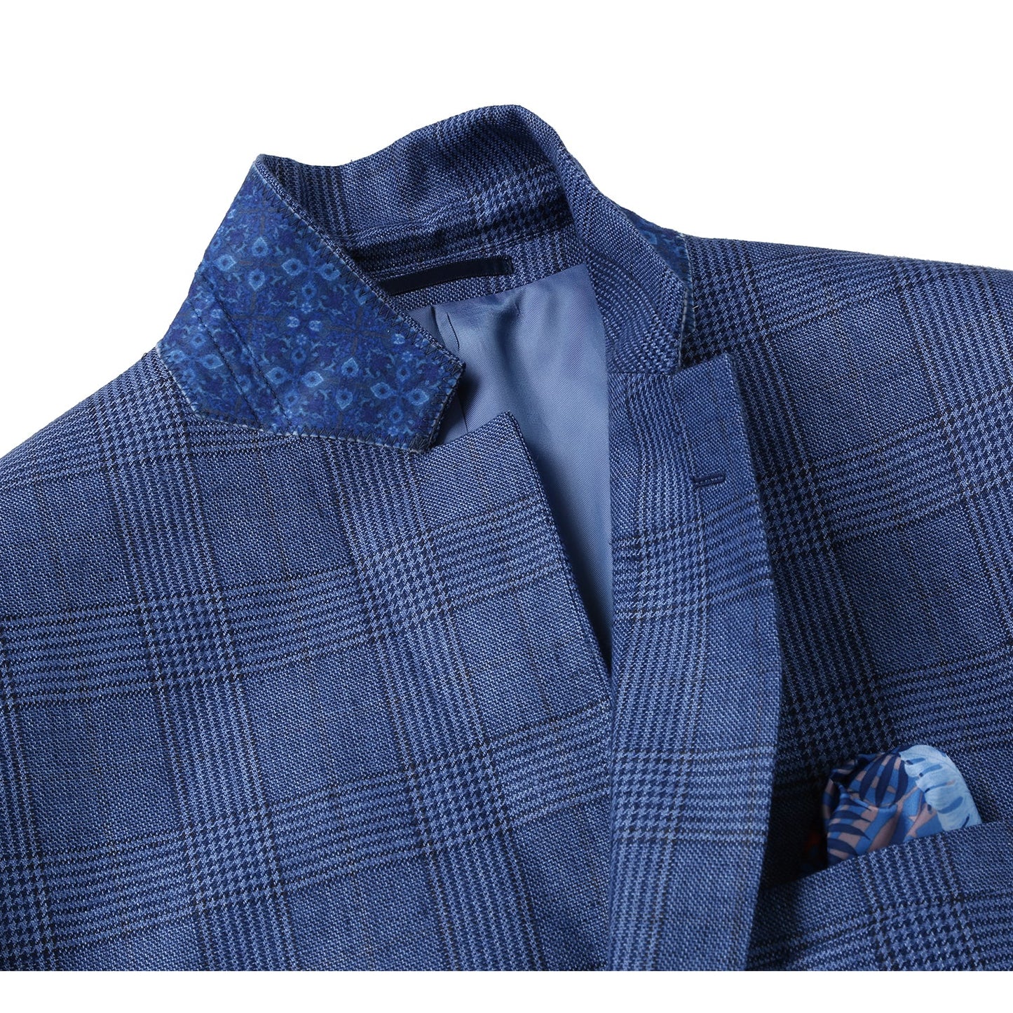 Blue Windowpane Linen Sport Coat - Slim Fit