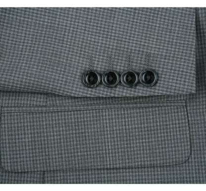 100% Wool Gray Check Sport Coat - Classic Fit