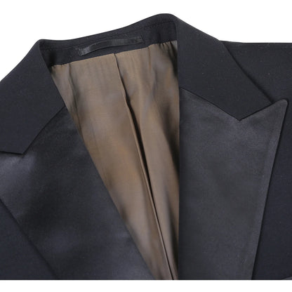 100% Wool Black Tuxedo with Peak Lapel
