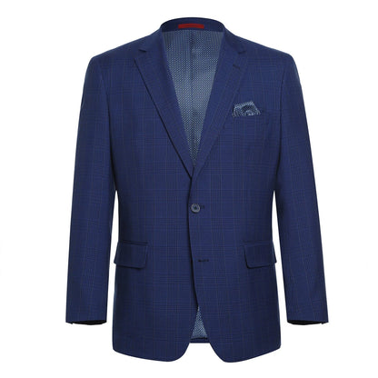 Blue Windowpane Sport Coat - Classic Fit