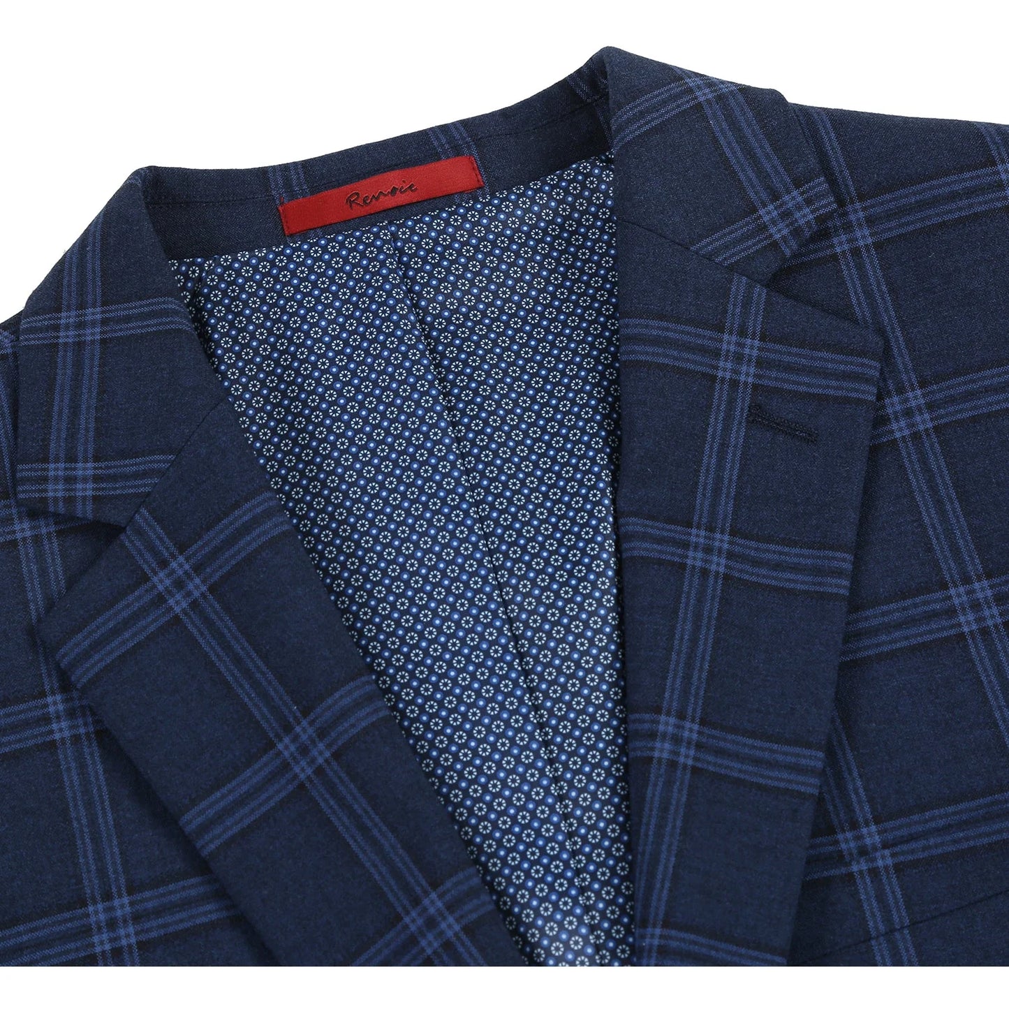 Navy II Stretch Check Suit - Slim Fit