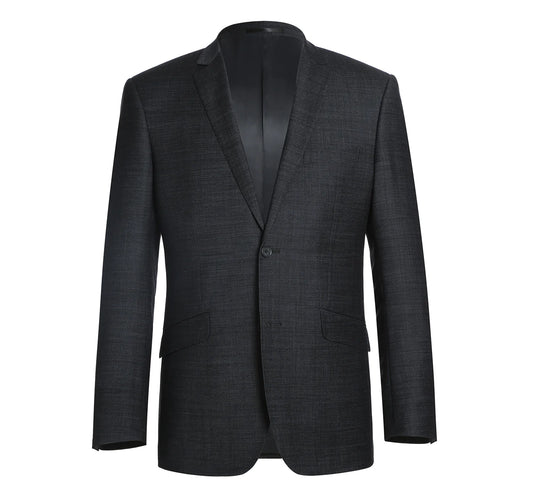 Wool Blend Charcoal Suit - Slim Fit