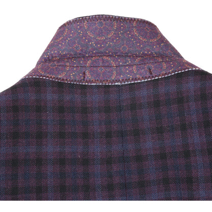 Wool Blend Plum Check Sport Coat - Slim Fit