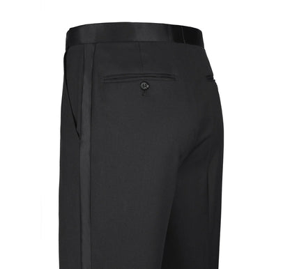 100% Wool Black Tuxedo Pants