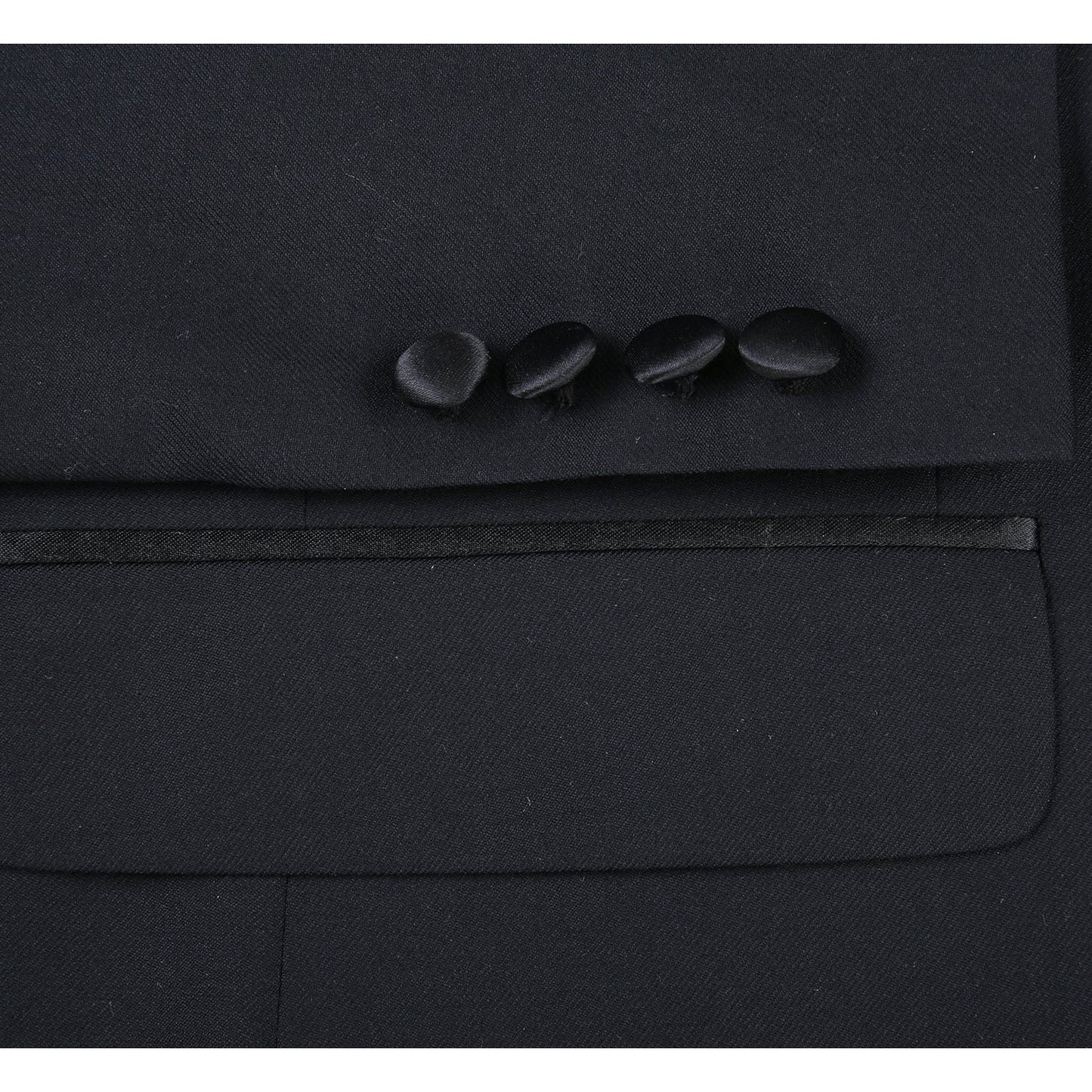 100% Wool Black Tuxedo with Peak Lapel