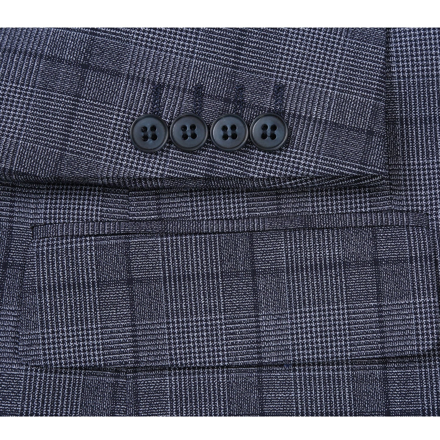 Gray Stretch Check Suit - Classic Fit