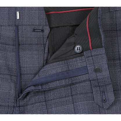 Gray Stretch Check Suit - Classic Fit