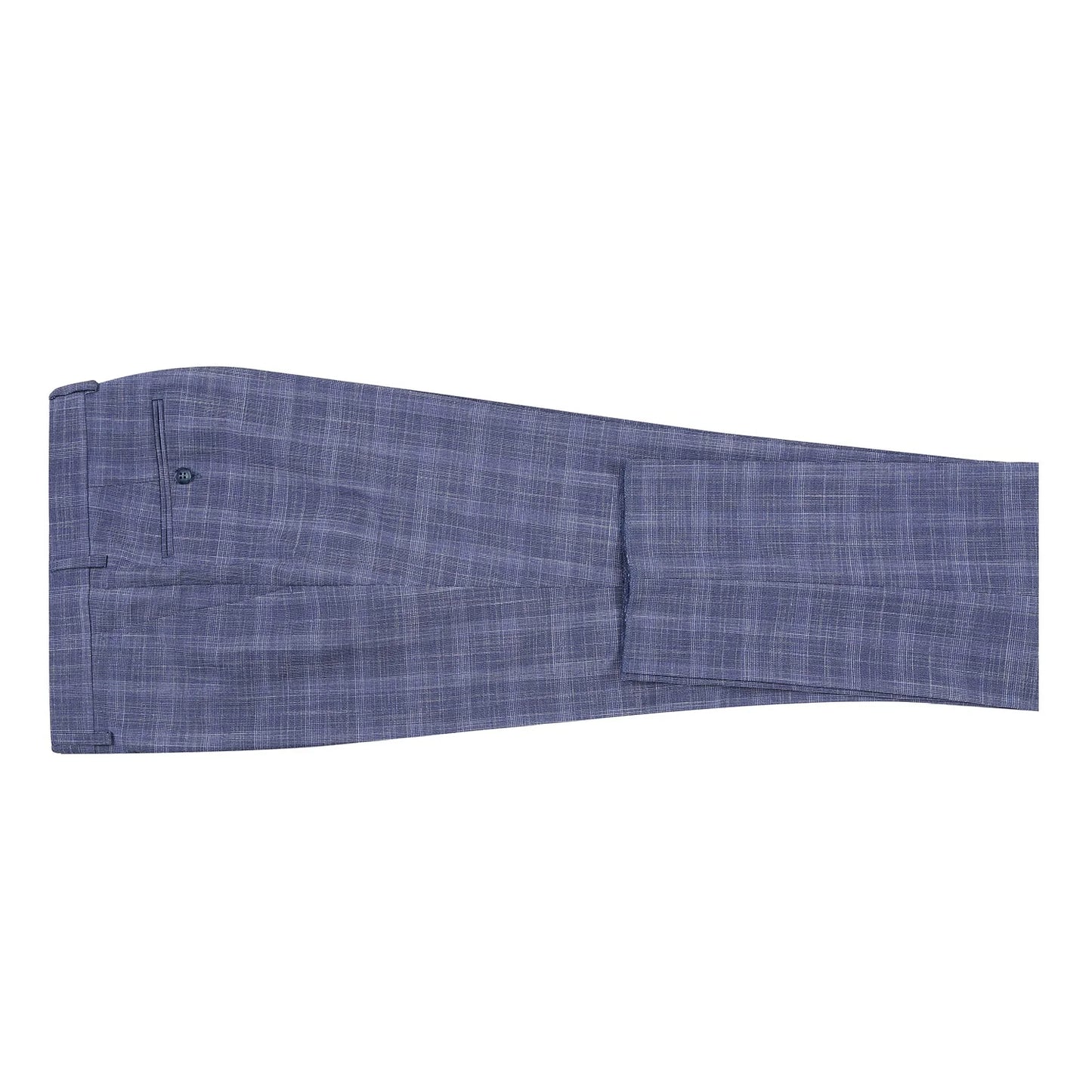 Blue Stretch Check Suit - Slim Fit