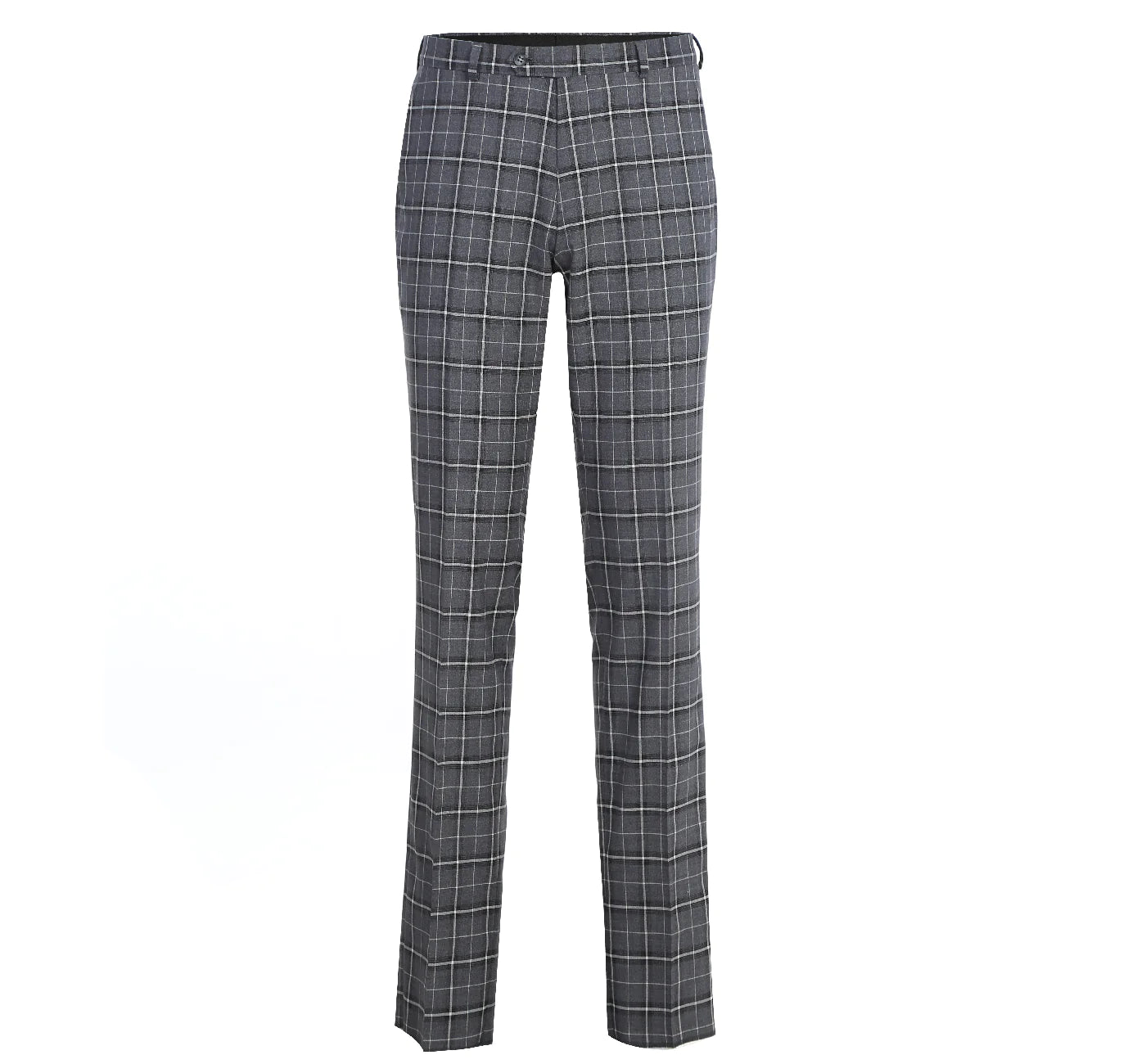 Dark Gray Stretch Check Suit - Classic Fit