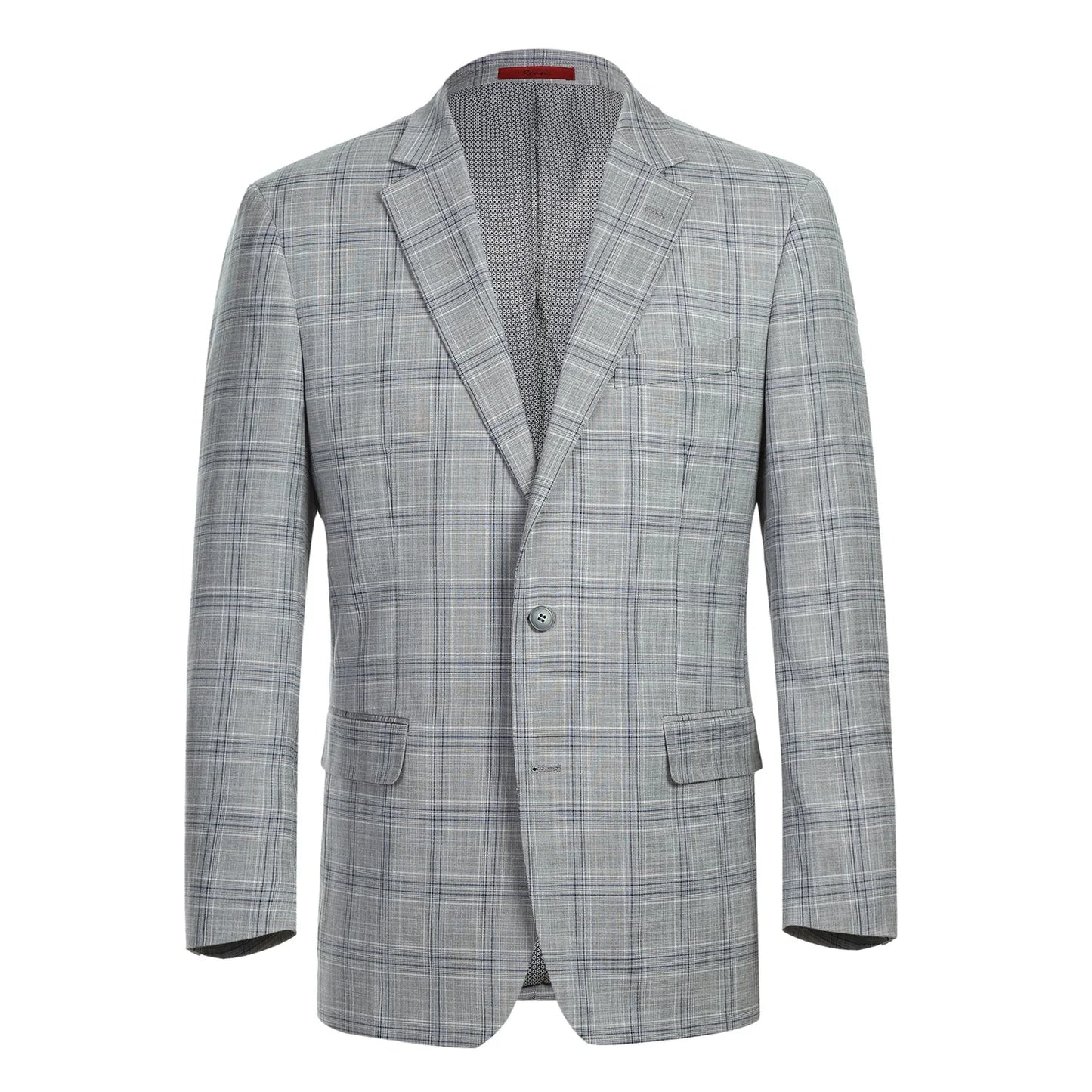 Ash Gray Stretch Check Suit - Classic Fit