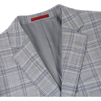 Ash Gray Stretch Check Suit - Classic Fit