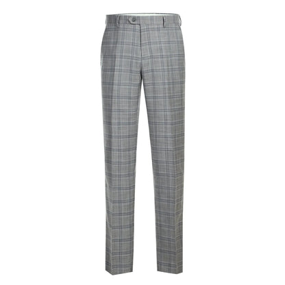 Ash Gray Stretch Check Suit - Classic Fit