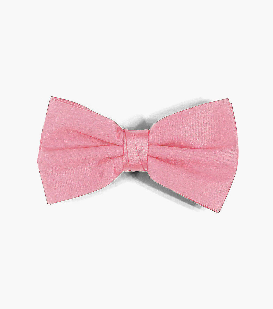 Pink Satin Bow Tie