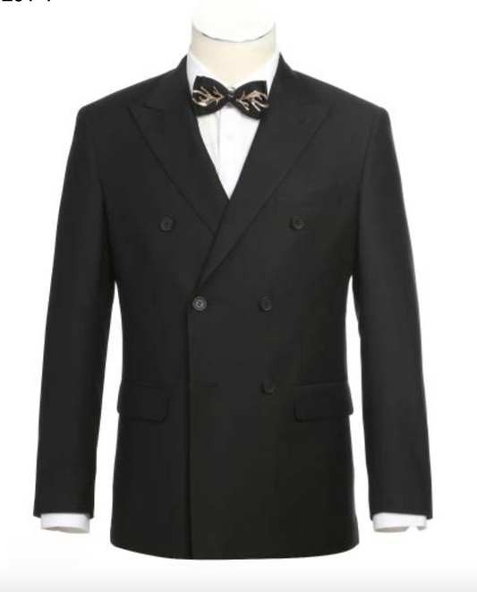 Black Double Breasted Suit - Slim Fit