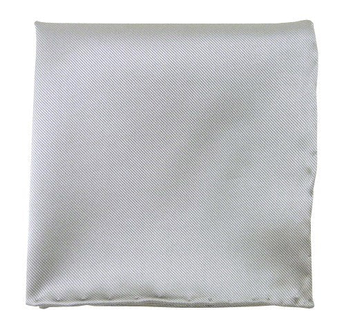 Silver Silk Pocket Square